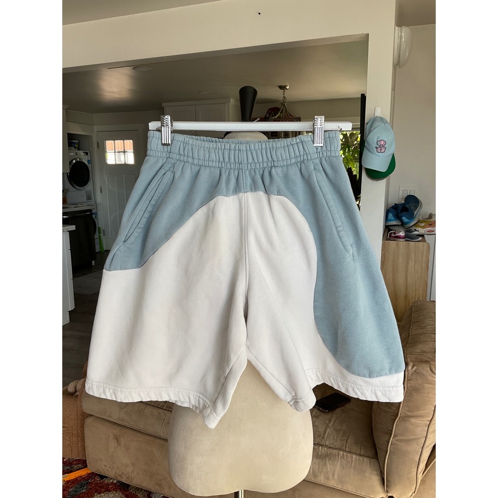 Nike Sportswear Women Colorblock Fleece Shorts Blue White Small